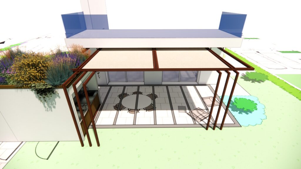 Rendering Cucina Outdoor - progetto Hydroplants